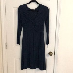 Anthropologie Blue Knit Long Sleeve Dress